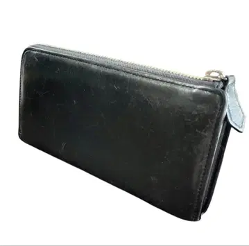 코코마이스터 브라이들 레더 라운드 지퍼 장지갑 블랙x그린