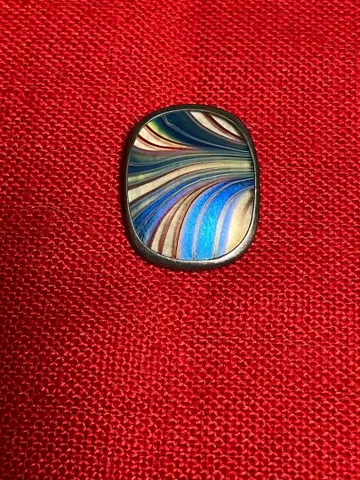 빈티지 Orient Flame Glass 펜던트 탑 스털링