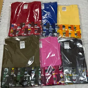 미개봉 새상품 전 슈퍼 전대전 T셔츠 6색 세트 XL 사이즈