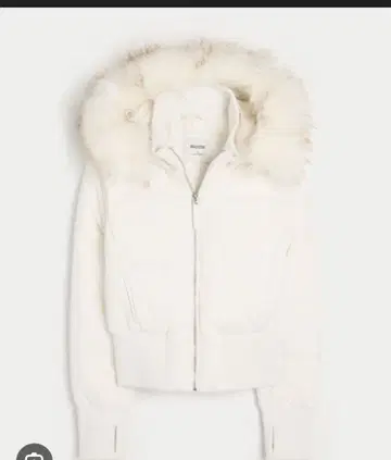 홀리스터 화이트 퍼 숏 다운 자켓 M