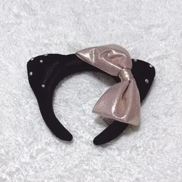 USJ 키티 머리띠 벨로아 리본 블랙