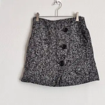 *헤더* 프론트 버튼 트위드 타이트 스커트 (S) 미니 기장 페미닌