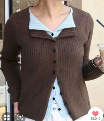 titivate 레이어드 스타일 리브 니트탑