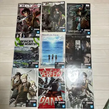 진격의 거인 제일복권 F상 클리어 포스터 9장 컴플리트 세트