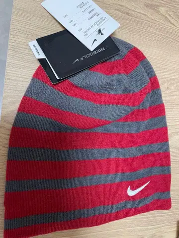 Nike 니트 모자 빨간색 그레이 스트라이프 리버서블 새상품 57~59