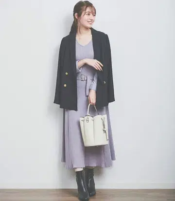 새상품 레스 빠세 / 리브 니트 플레어 원피스