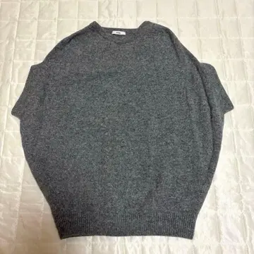 새상품급 이에나 울100% 코쿤 니트 베스트 그레이 일본제