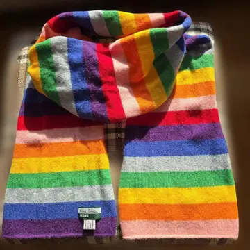 미사용품 Paul Smith Jeans 스트라이프 머플러 울 100%