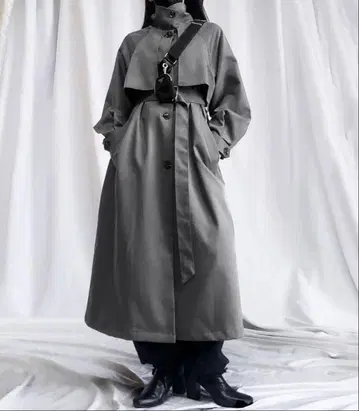 me+em select 오버 사이즈 스탠드 카라 롱 트렌치코트