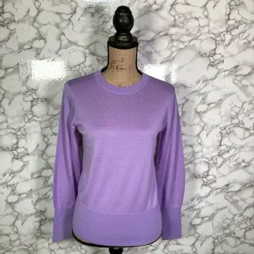 PLST 플라스테 ( M ) 실크 혼방 심플 니트 스웨터 라벤더