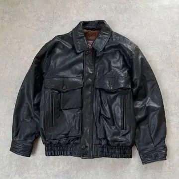 A-2 가죽 자켓 플라이트 자켓 블랙