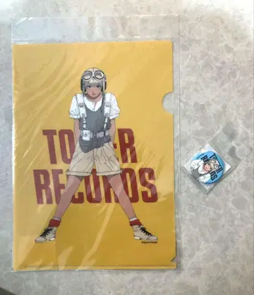 스톱 히바리 군 타워 레코드 콜라보 굿즈 클리어 파일 x 캔뱃지