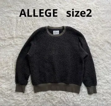 ALLEGE 울 코튼 맨투맨 니트 보들보들 size 2 올리브