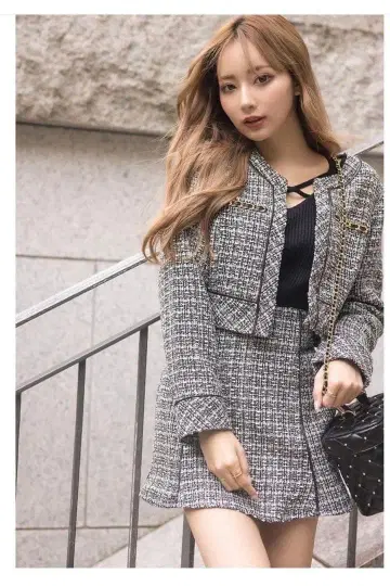 LIP SERVICE 트위드 셋업 자켓+스커트 새상품급