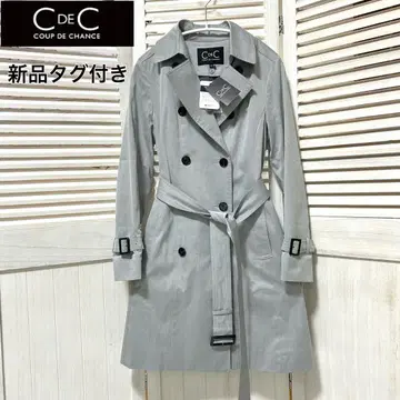 새상품 쿠 드 샹스 에바리 타프타 더블 브레스트 트렌치코트 36