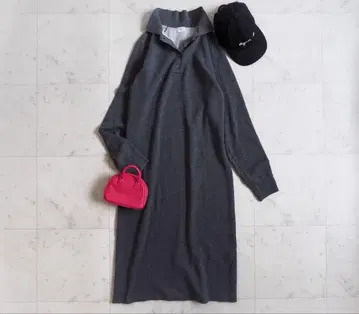 어반 리서치 도어스 롱 니트 원피스 그레이 폴로넥