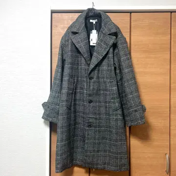 [ 미사용 ] nylaus 글렌체크 롱 코트 싱글 버튼 3 그레이 계열