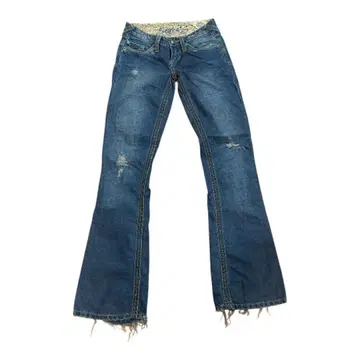 y2k archive stitch's 데미지 플레어 데님 팬츠