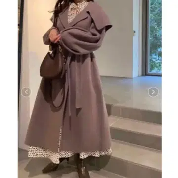 스나이델 빅칼라 리버 울 코트 더스티 핑크