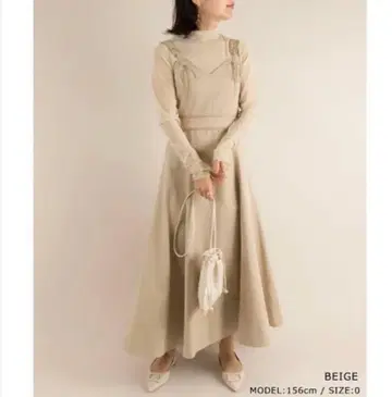 RANDA 숄더 리본 디자인 원피스