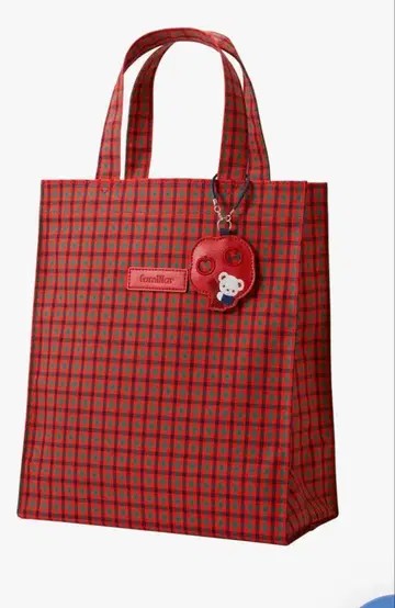 familiar 파미리아 토트백 파랑 깅엄 체크 체크 대