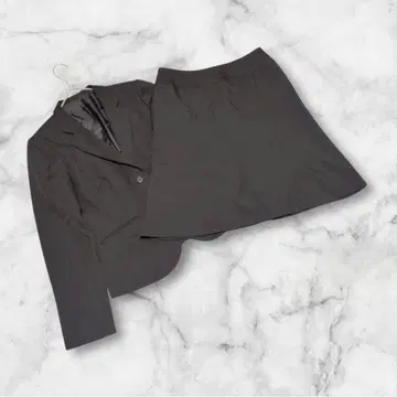 [아투르] (13AR) 수트 상하의 스커트 셋업 무지 백 오픈 블랙