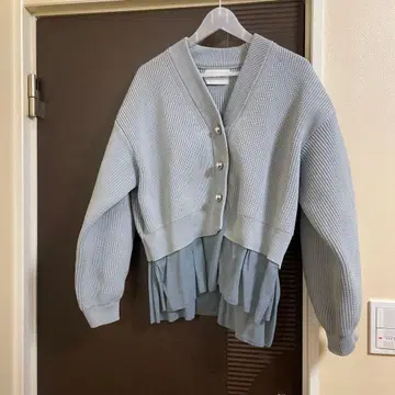 ADAM ET ROPE 페플럼 니트 가디건 F