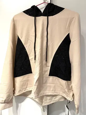 새상품 ABITOKYO 트레이닝복 후드티 베이지 블랙 라메 택 포함 한국