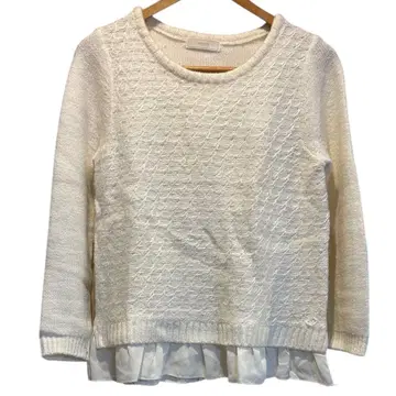 여성용 anySiS 애니시스 니트 스웨터 프릴 화이트 M