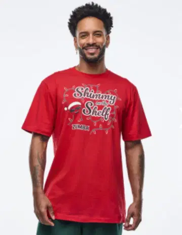 정품 최신작 미사용 미개봉 새상품 ZUMBA 크리스마스 T셔츠 레드