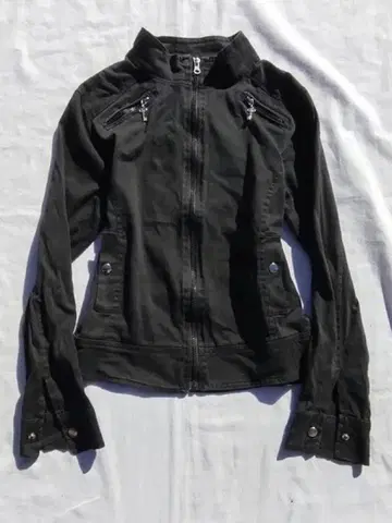 블랙 코튼 혼방 자켓 y2k