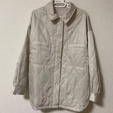 베이지 퀼팅 자켓