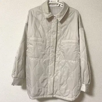 베이지 퀼팅 자켓