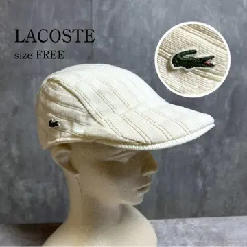 LACOSTE 라코스테 니트 헌팅 모자 아이보리