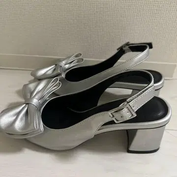 Heather 리본힐샌들 뮬 리본뮬 샌들