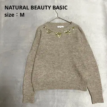 NATURAL BEAUTY BASIC 긴팔 니트 스웨터 [ M ] 스팽글