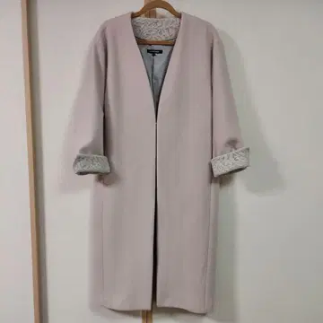 LAUTREAMONT 더스티 핑크 롱 코트 스톨 포함