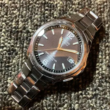 CITIZEN 시티즌 에코 드라이브 전파 솔라 그레이 다이얼 중고품