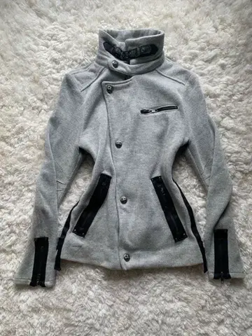 그레이 플리스 캐주얼 자켓 y2k