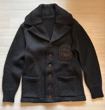 블랙 사인 니트 가디건