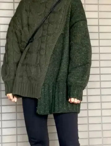 AZUL BY MOUSSY M 비대칭 케이블 니트탑 M 새상품급