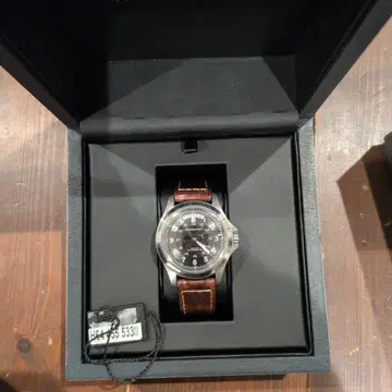 HAMILTON 자동 와인딩 시계 블랙 다이얼 가죽