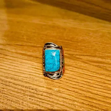 레어 네이티브 터콰이즈 플라워 모티브 반지