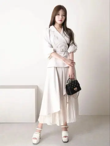 자켓 플리츠 롱 원피스 LIPSERVICE