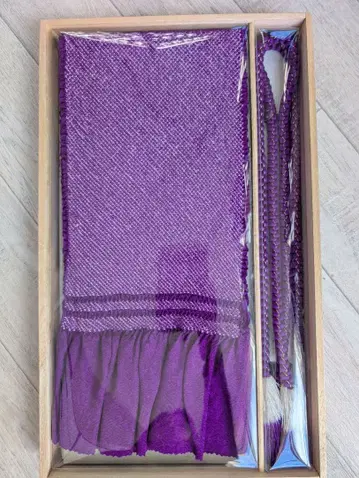 보라색 오비 장식 천과 허리띠 세트