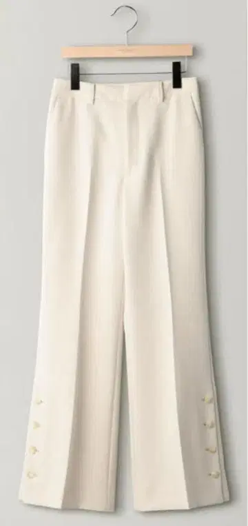 BY 더블 크로스 버튼 슬릿 플레어 팬츠