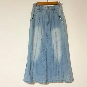 이마쥬 데님 타이트 스커트 [ 58/M ] 코튼 100% 라이트 블루