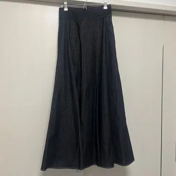 블랙 데님 플레어 롱 스커트 style mixer