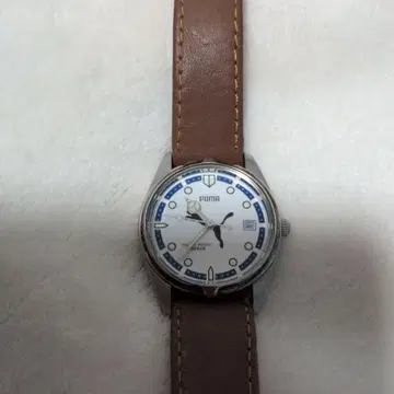 PUMA 아날로그 손목시계 화이트/브라운