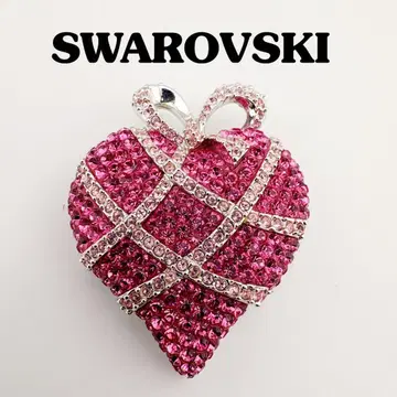 새상품급 SWAROVSKI / 스와로브스키 핑크 하트 브로치